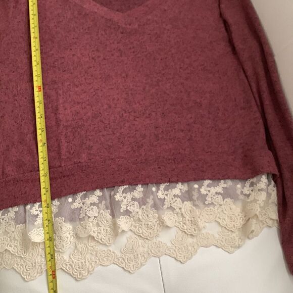 Storybuk Plum Blossom Lace Peasant Ruffle Tunic  Size L - Picture 6 of 7